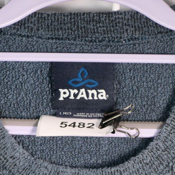 Prana Tunic Sweater Womens Large Heathered Blue Embroidered Logo Cotton Blend - Picture 5 of 5